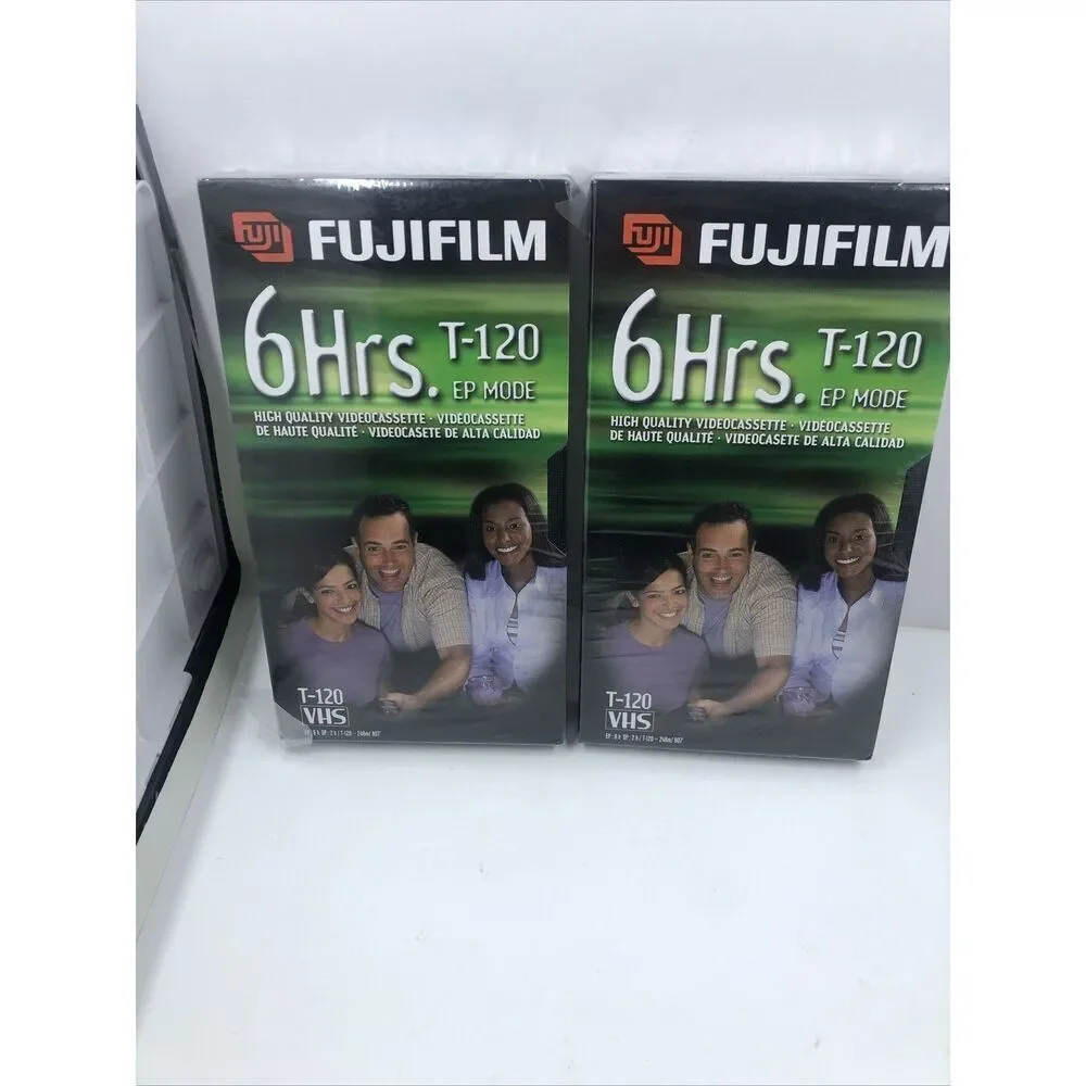 2- FUJI  6 Hour, NEW Blank VHS Tapes Lot Of 2 T-120 Sealed